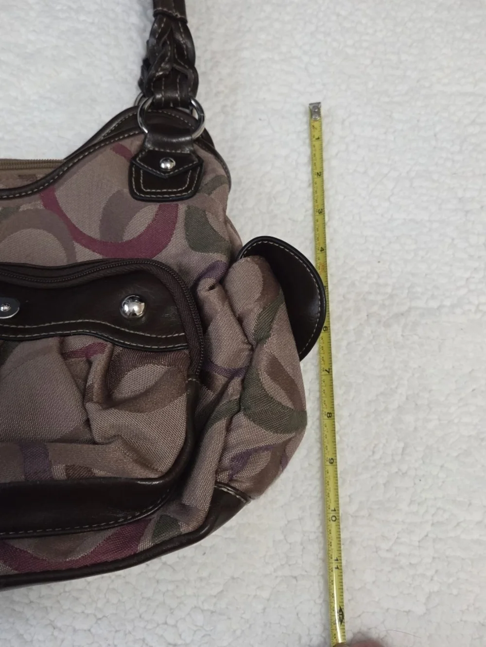 Rosetti Hobo Purse Y2k Shoulder Bag Brown Multicolor Geometric Braided Straps